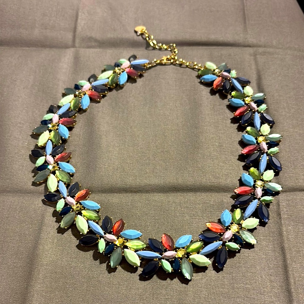 Talbot Flower Necklace Glass Rhinestone Necklace